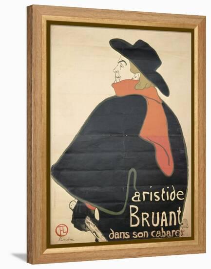 Affiche : Aristide Bruant dans son cabaret.-Henri de Toulouse-Lautrec-Framed Premier Image Canvas