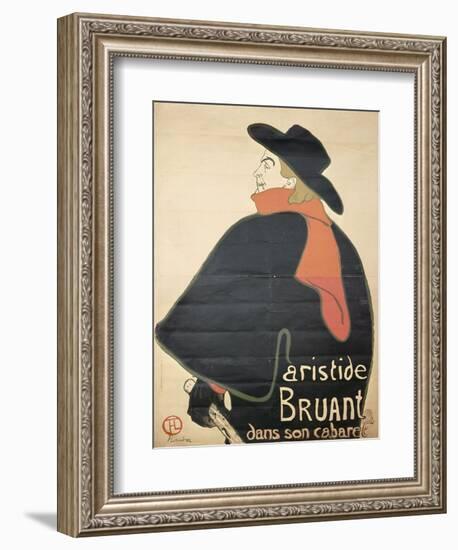 Affiche : Aristide Bruant dans son cabaret.-Henri de Toulouse-Lautrec-Framed Giclee Print