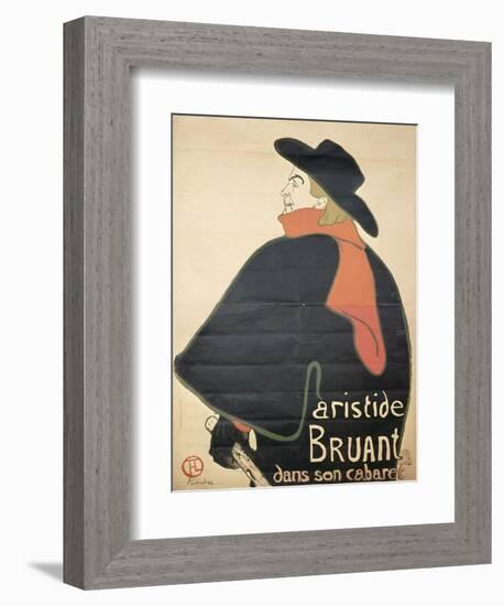 Affiche : Aristide Bruant dans son cabaret.-Henri de Toulouse-Lautrec-Framed Giclee Print