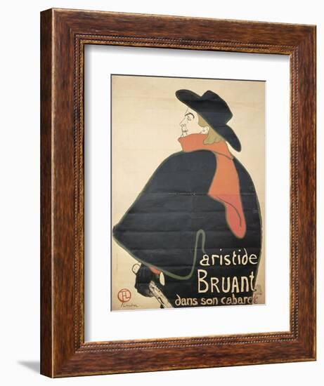 Affiche : Aristide Bruant dans son cabaret.-Henri de Toulouse-Lautrec-Framed Giclee Print