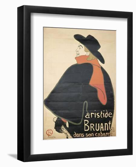 Affiche : Aristide Bruant dans son cabaret.-Henri de Toulouse-Lautrec-Framed Giclee Print