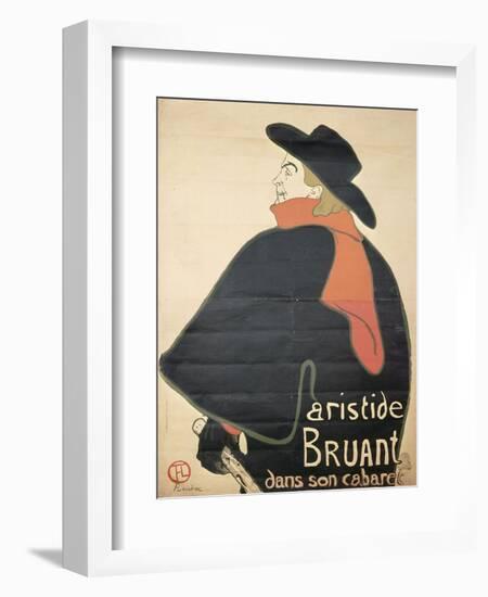 Affiche : Aristide Bruant dans son cabaret.-Henri de Toulouse-Lautrec-Framed Giclee Print