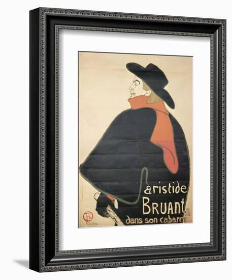 Affiche : Aristide Bruant dans son cabaret.-Henri de Toulouse-Lautrec-Framed Giclee Print