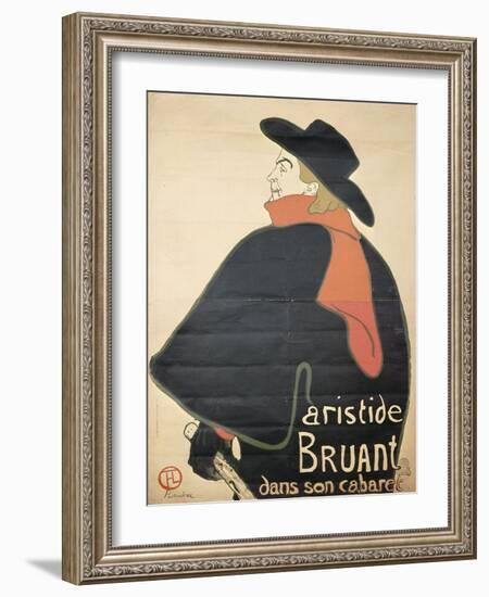 Affiche : Aristide Bruant dans son cabaret.-Henri de Toulouse-Lautrec-Framed Giclee Print