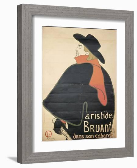 Affiche : Aristide Bruant dans son cabaret.-Henri de Toulouse-Lautrec-Framed Giclee Print