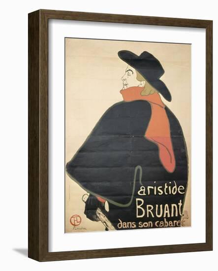 Affiche : Aristide Bruant dans son cabaret.-Henri de Toulouse-Lautrec-Framed Giclee Print