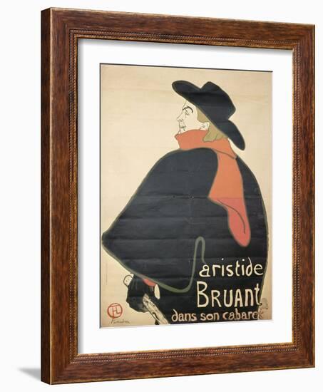 Affiche : Aristide Bruant dans son cabaret.-Henri de Toulouse-Lautrec-Framed Giclee Print