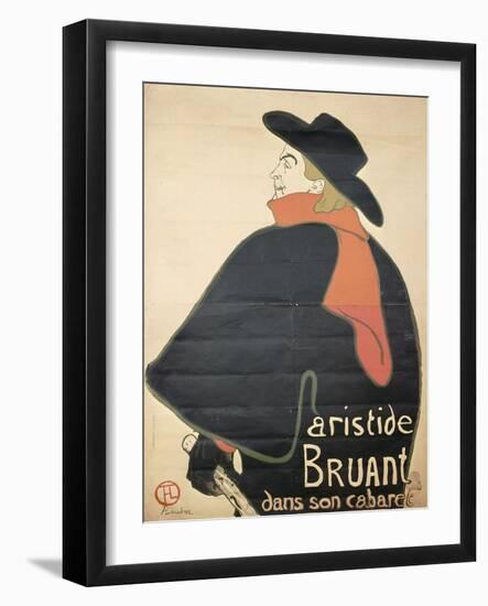 Affiche : Aristide Bruant dans son cabaret.-Henri de Toulouse-Lautrec-Framed Giclee Print