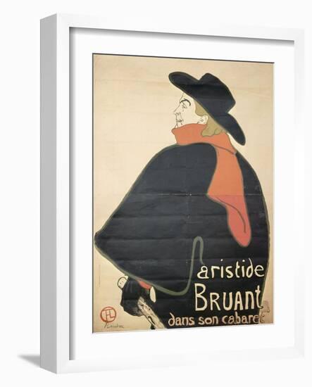 Affiche : Aristide Bruant dans son cabaret.-Henri de Toulouse-Lautrec-Framed Giclee Print