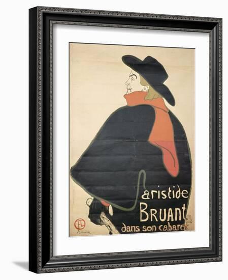 Affiche : Aristide Bruant dans son cabaret.-Henri de Toulouse-Lautrec-Framed Giclee Print