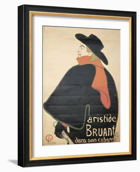 Affiche : Aristide Bruant dans son cabaret.-Henri de Toulouse-Lautrec-Framed Giclee Print