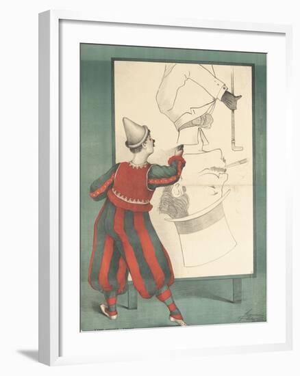 Affiche Clown portraitiste-null-Framed Giclee Print