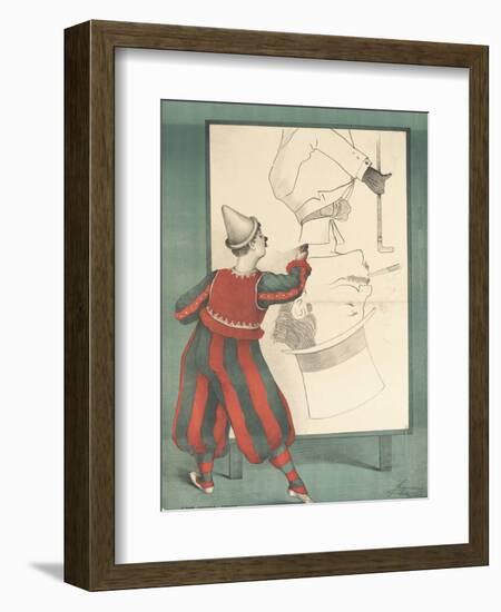 Affiche Clown portraitiste-null-Framed Giclee Print