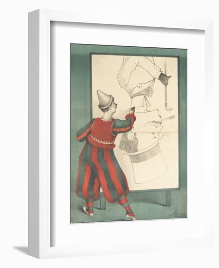 Affiche Clown portraitiste-null-Framed Giclee Print