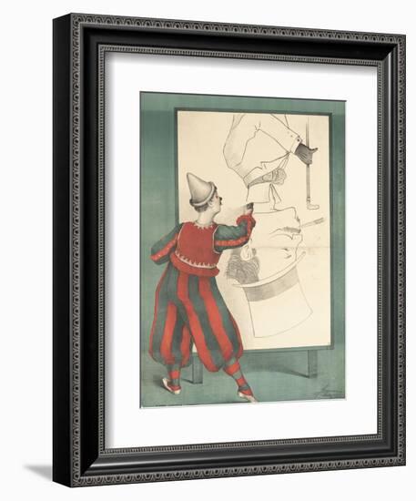 Affiche Clown portraitiste-null-Framed Giclee Print