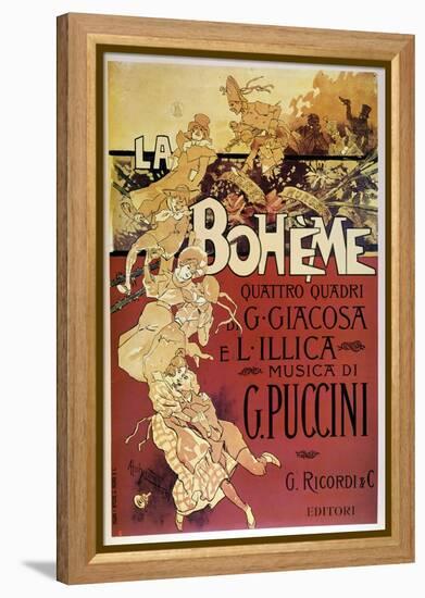 Affiche De La Bohème Par Adolfo Hohenstein Pour La Première De L'opera De Giacomo Puccini Au Teatro-Adolfo Hohenstein-Framed Premier Image Canvas