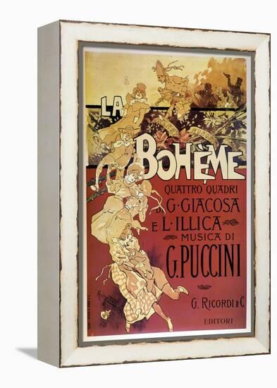 Affiche De La Bohème Par Adolfo Hohenstein Pour La Première De L'opera De Giacomo Puccini Au Teatro-Adolfo Hohenstein-Framed Premier Image Canvas