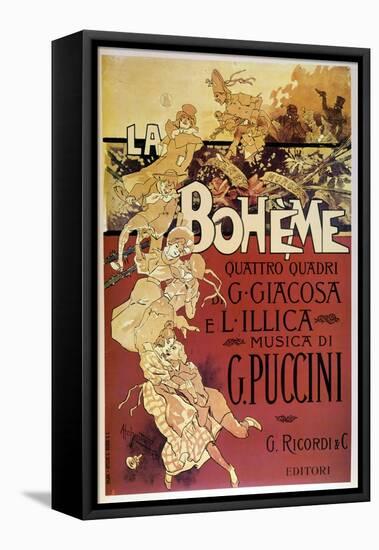 Affiche De La Bohème Par Adolfo Hohenstein Pour La Première De L'opera De Giacomo Puccini Au Teatro-Adolfo Hohenstein-Framed Premier Image Canvas