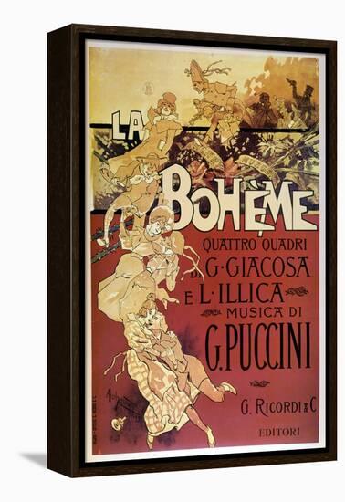 Affiche De La Bohème Par Adolfo Hohenstein Pour La Première De L'opera De Giacomo Puccini Au Teatro-Adolfo Hohenstein-Framed Premier Image Canvas