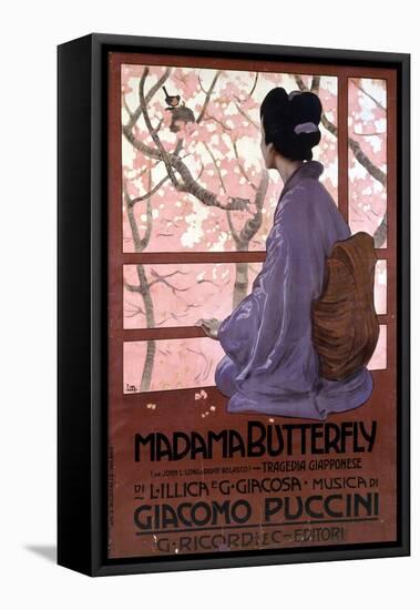 Affiche De Leopoldo Metlicovitz Pour  Madame Butterfly  De Giacomo Puccini Realisée Pour La Premier-Leopoldo Metlicovitz-Framed Premier Image Canvas