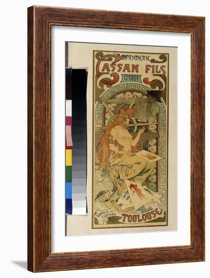 Affiche De Publicite Pour L'imprimerie  Cassan Fils, Impression De Luxe, Artistiques Et Commerciale-Alphonse Marie Mucha-Framed Giclee Print