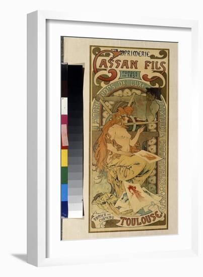 Affiche De Publicite Pour L'imprimerie  Cassan Fils, Impression De Luxe, Artistiques Et Commerciale-Alphonse Marie Mucha-Framed Giclee Print