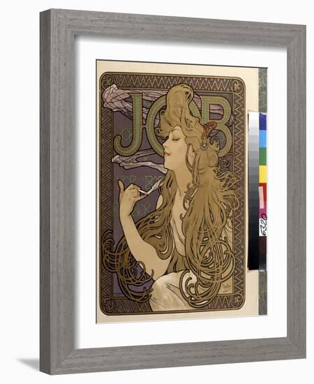 Affiche De Publicite Pour Le Papier De Soie  Job . Oeuvre De Alfons Maria Mucha (Alphonse Marie Muc-Alphonse Marie Mucha-Framed Giclee Print