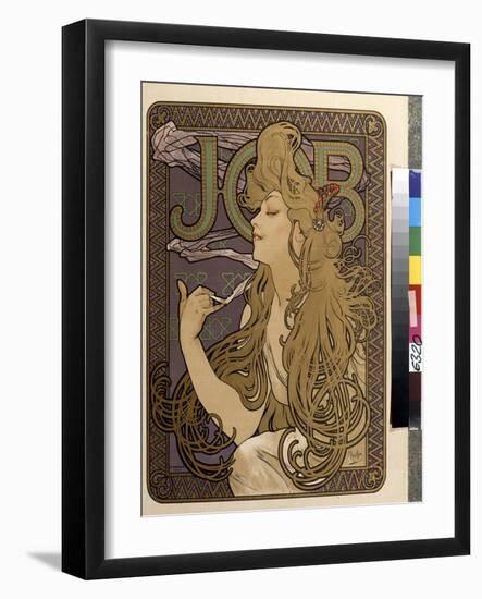 Affiche De Publicite Pour Le Papier De Soie  Job . Oeuvre De Alfons Maria Mucha (Alphonse Marie Muc-Alphonse Marie Mucha-Framed Giclee Print