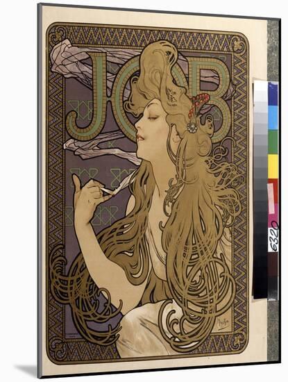 Affiche De Publicite Pour Le Papier De Soie  Job . Oeuvre De Alfons Maria Mucha (Alphonse Marie Muc-Alphonse Marie Mucha-Mounted Giclee Print