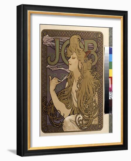 Affiche De Publicite Pour Le Papier De Soie  Job . Oeuvre De Alfons Maria Mucha (Alphonse Marie Muc-Alphonse Marie Mucha-Framed Giclee Print