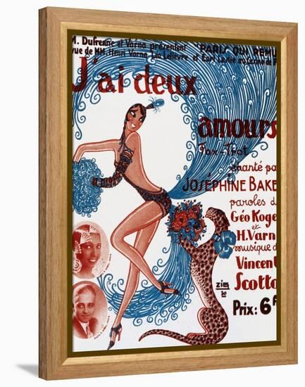 Affiche De Spectacle : J'Ai Deux Amours, Chanté Par Josephine Baker-null-Framed Stretched Canvas