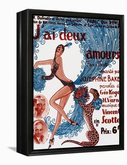 Affiche De Spectacle : J'Ai Deux Amours, Chanté Par Josephine Baker-null-Framed Stretched Canvas