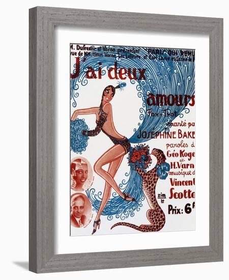 Affiche De Spectacle : J'Ai Deux Amours, Chanté Par Josephine Baker-null-Framed Photo