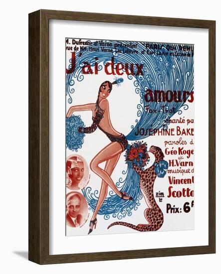 Affiche De Spectacle : J'Ai Deux Amours, Chanté Par Josephine Baker-null-Framed Photo