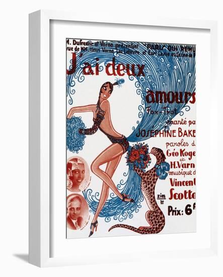 Affiche De Spectacle : J'Ai Deux Amours, Chanté Par Josephine Baker-null-Framed Photo
