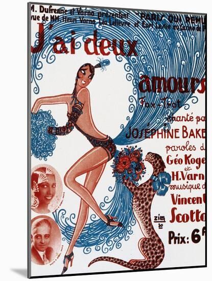 Affiche De Spectacle : J'Ai Deux Amours, Chanté Par Josephine Baker-null-Mounted Photo