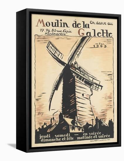 Affiche On danse au Moulin de la Galette en l'an 1295-null-Framed Premier Image Canvas