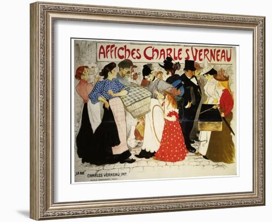 Affiches Charles Verneau-La Rue-Théophile Alexandre Steinlen-Framed Art Print