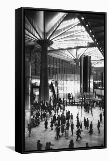 Affluence in Europe: The Turin Automobile Show. Frankfurt,1961.-Erich Lessing-Framed Stretched Canvas