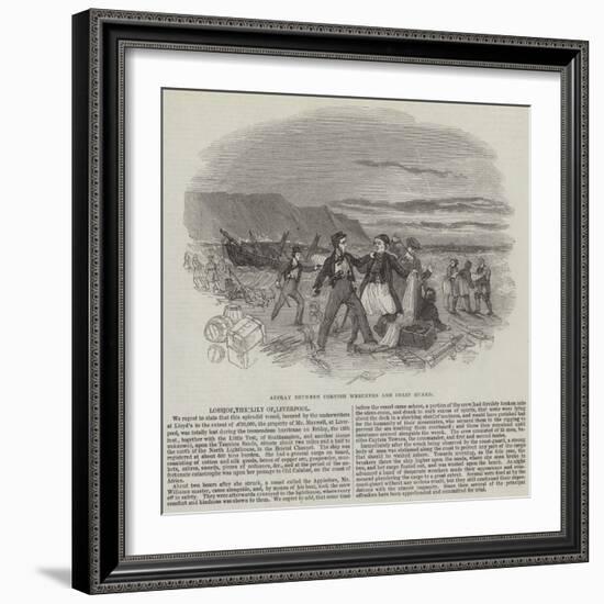 Affray Between Cornish Wreckers and Coast Guard-null-Framed Giclee Print