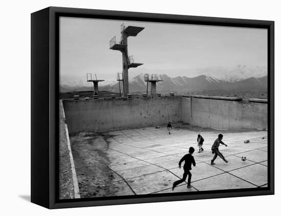 Afghan Boys Play Soccer-null-Framed Premier Image Canvas