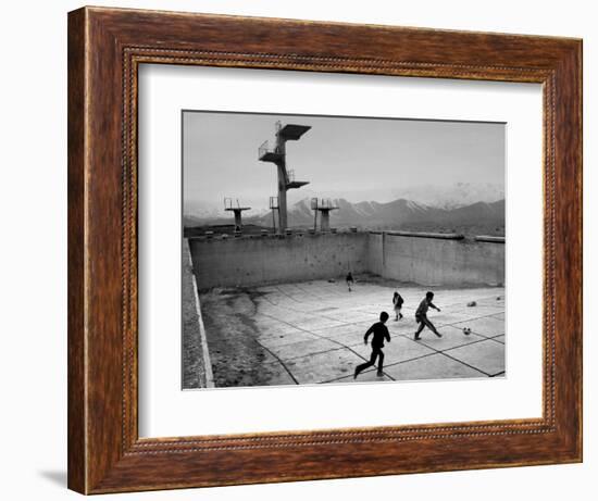 Afghan Boys Play Soccer-null-Framed Photographic Print