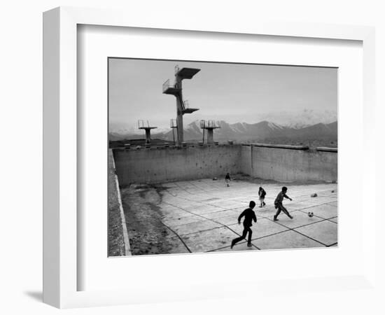 Afghan Boys Play Soccer-null-Framed Photographic Print