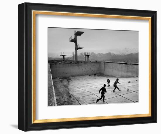 Afghan Boys Play Soccer-null-Framed Photographic Print
