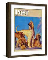 "Afghan Hounds," Saturday Evening Post Cover, March 18, 1944-Rutherford Boyd-Framed Giclee Print