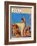 "Afghan Hounds," Saturday Evening Post Cover, March 18, 1944-Rutherford Boyd-Framed Giclee Print