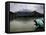 Afghan Man Washes His Face in the River before Going to Evening Prayers-null-Framed Premier Image Canvas