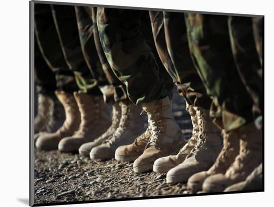Afghan National Army Air Corp Soldiers Training in Kandahar, Afghanistan-null-Mounted Photographic Print