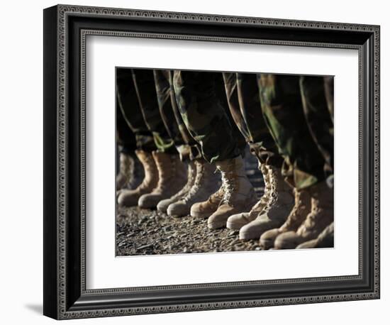 Afghan National Army Air Corp Soldiers Training in Kandahar, Afghanistan-null-Framed Photographic Print