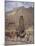 Afghan Nomad Family in Front of the Buddhas of Bamiyan, 1950-null-Mounted Giclee Print